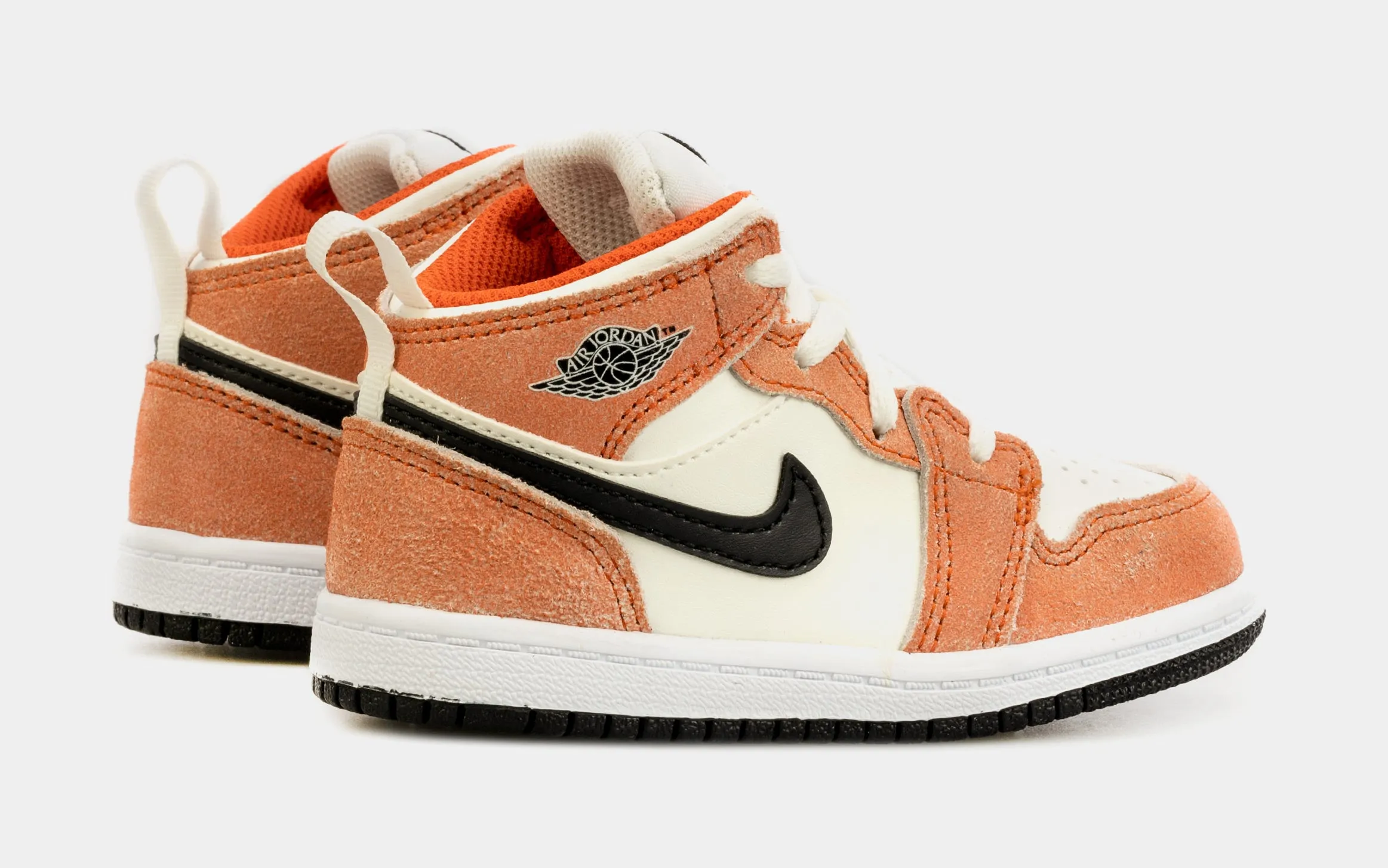 Air Jordan 1 Mid Infant Toddler Lifestyle Shoes (Orange/White)