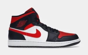 Air Jordan 1 Mid Mens Lifestyle Shoes (Red/Black)