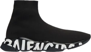 Balenciaga Speed Trainer Graffiti Sneakers - Black