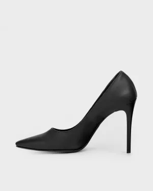 Blacky Chic Nopal Cactus Leather Stilettos Black