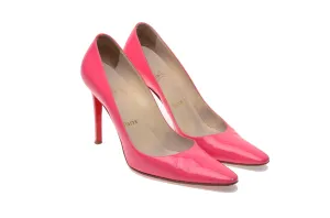 Christian Louboutin - Pink Patent Pointed Toe Heels - IT 38 1/2