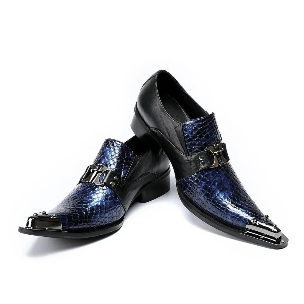 Italian Eleganza CrocStyle Pointed Toe Oxfords