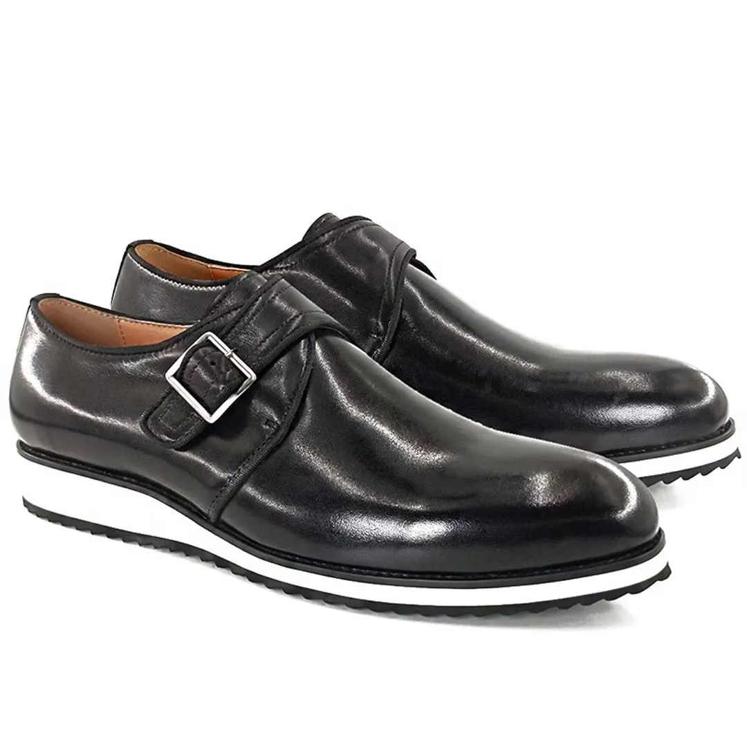 LeatherLuxe Genuine Round Toe Elegant Dress Shoes 1