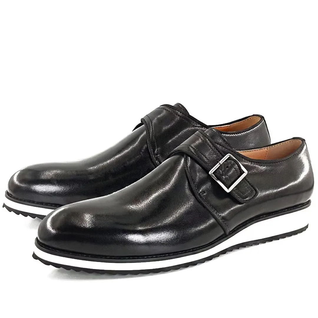 LeatherLuxe Genuine Round Toe Elegant Dress Shoes 1