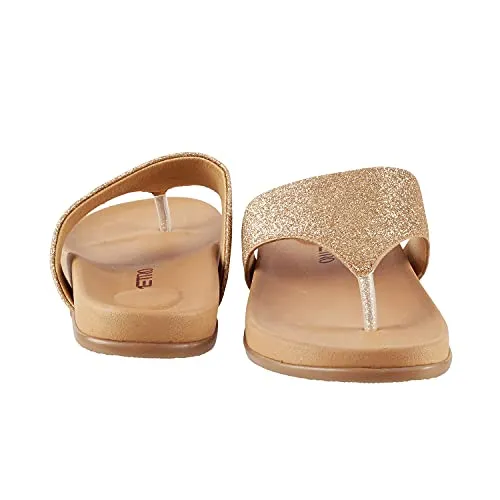 Metro Womens Synthetic Gold Slip Ons (Size (7 UK (40 EU))