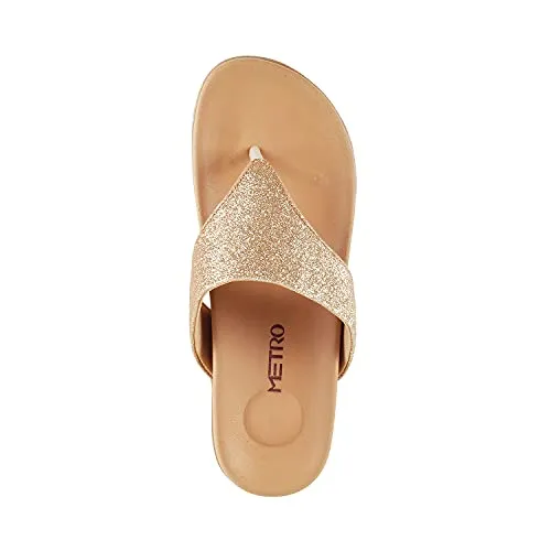 Metro Womens Synthetic Gold Slip Ons (Size (7 UK (40 EU))