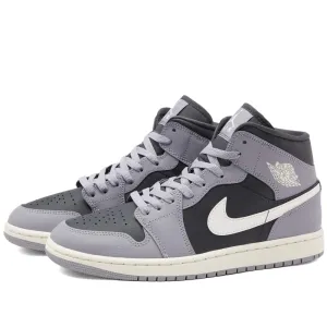 Nike Air Jordan 1 Mid, grey/black/white