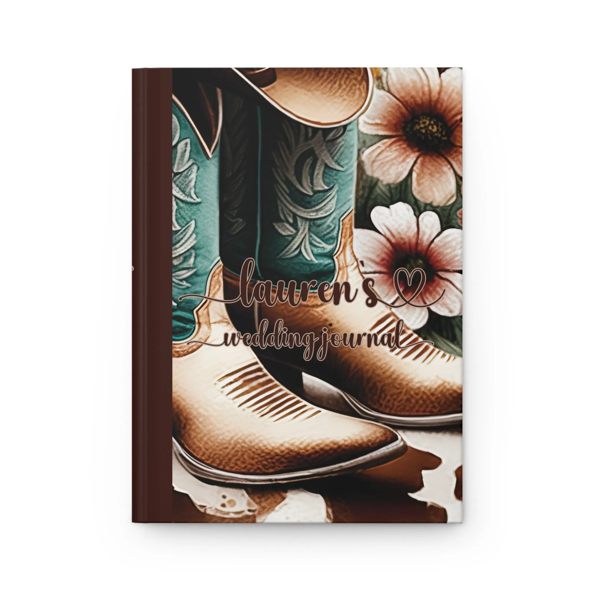 Personalised Hardcover Wedding Journal Matte, Country and Western, Country Boots, awd-1725