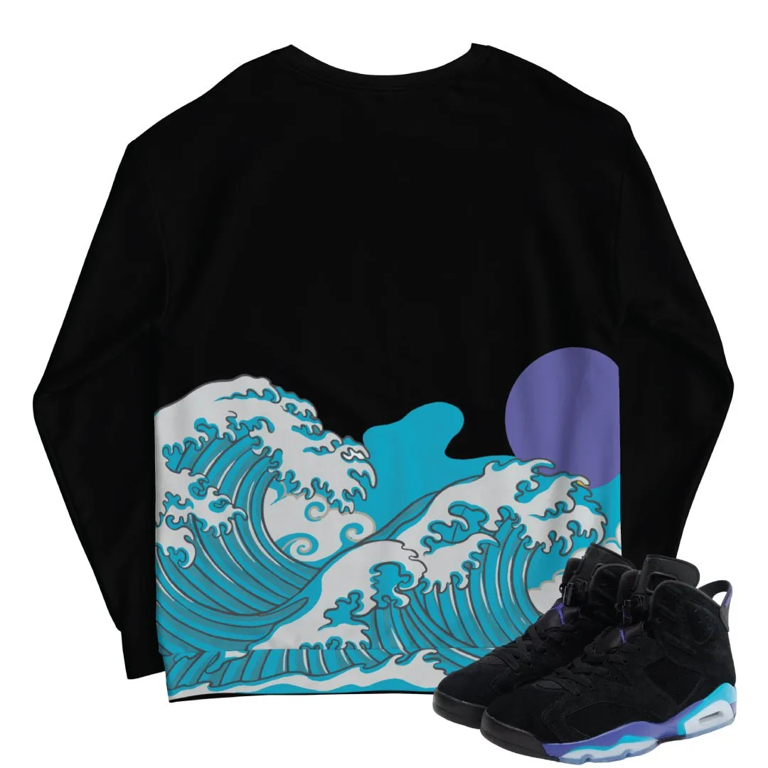 RETRO 6 AQUA WAVY SWEATSHIRT