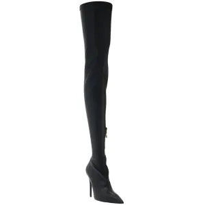 Stella McCartney Black Vegan Leather Iconic Stretch Over The Knee Boots