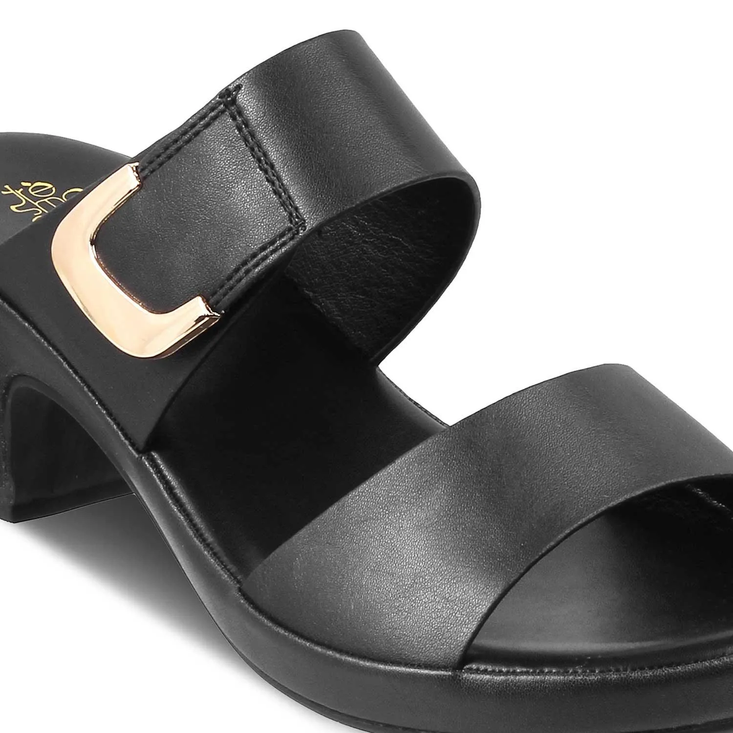 The Bona Black Women's Casual Block Heel Sandals Tresmode