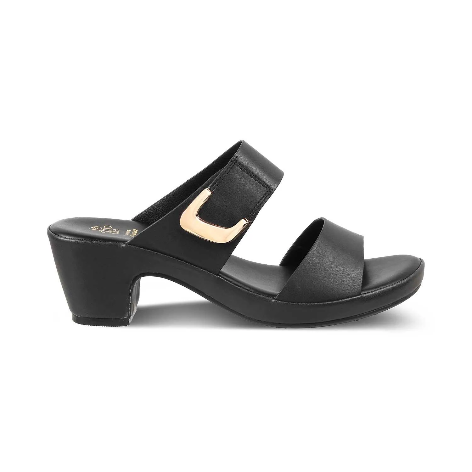 The Bona Black Women's Casual Block Heel Sandals Tresmode