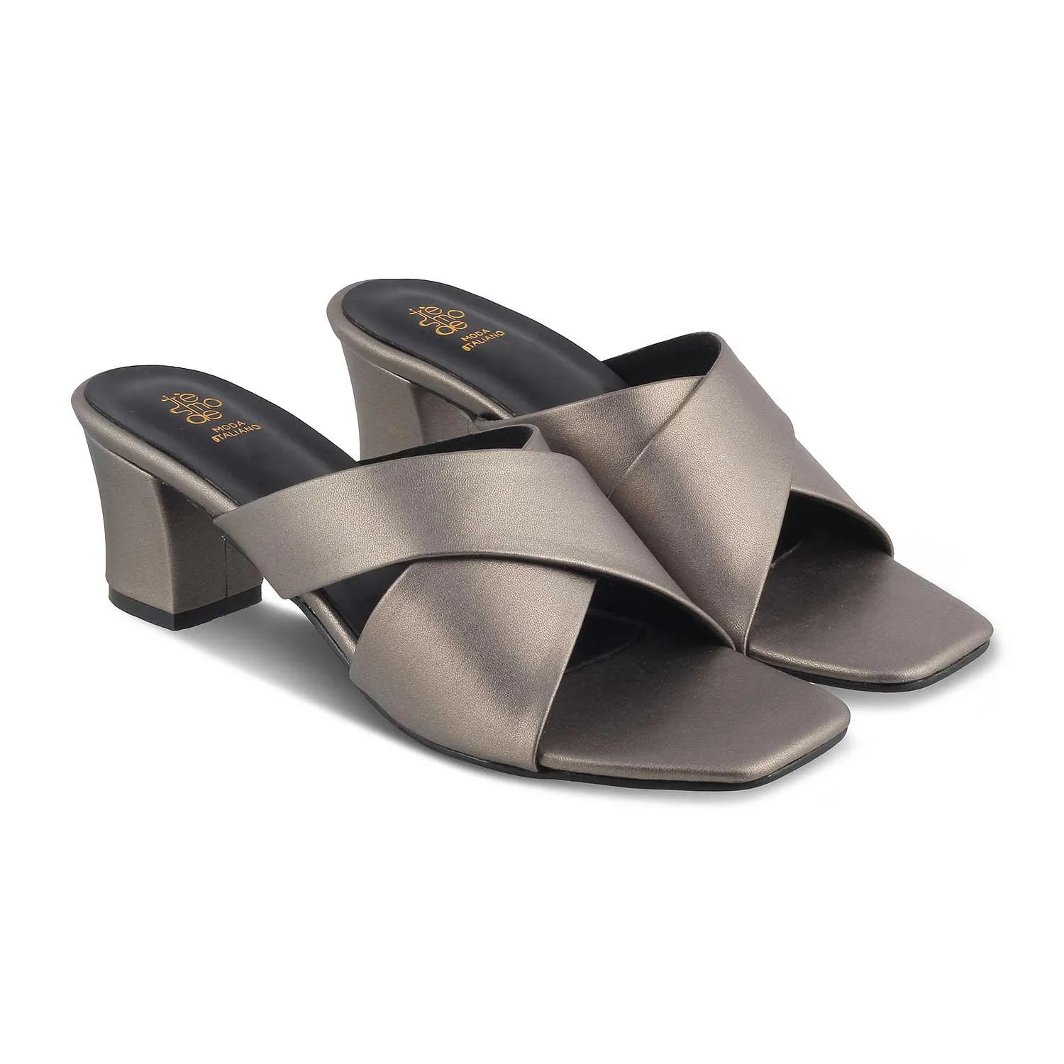 The Serona Pewter Women's Dress Block Heel Sandals Tresmode