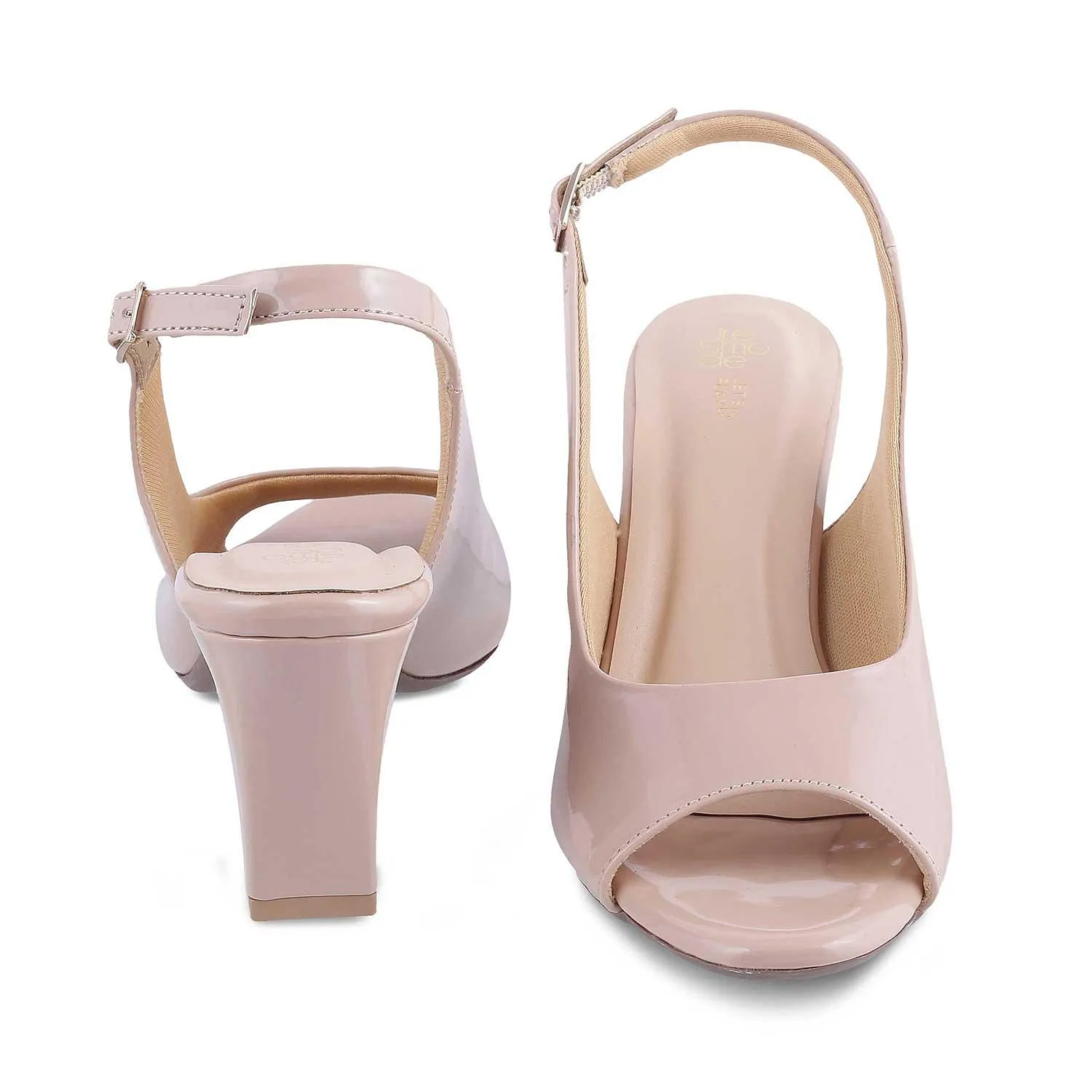 The Woo Beige Women's Dress Block Heel Sandals Tresmode