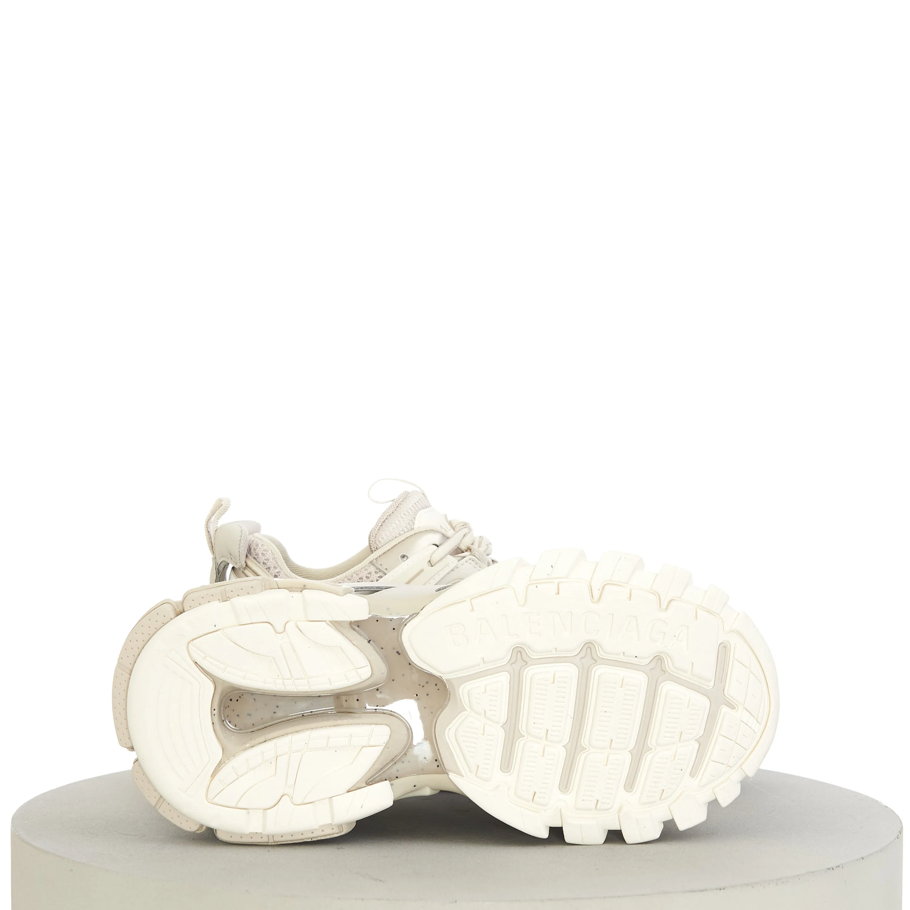 Women's Track Sneaker Recycled Sole In Light Beige Mesh & Nylon