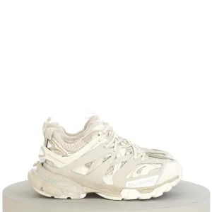 Women's Track Sneaker Recycled Sole In Light Beige Mesh & Nylon