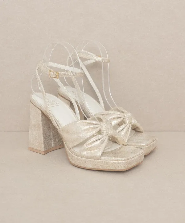 Zoey - Knotted Band Platform Heels